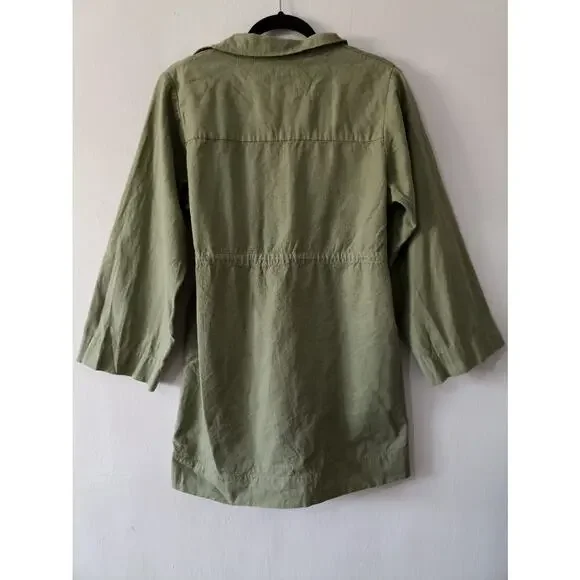 Aliya Wanek Evelyn Jacket Sage Coconut Buttons Size S Hemp-Cotton Oversized - Picture 2 of 8